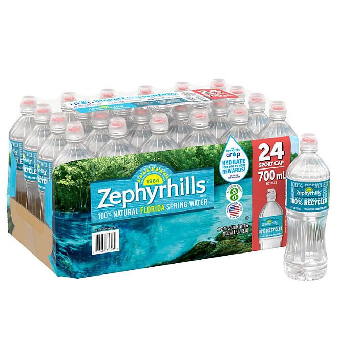 Zephyrhills 100% Natural Spring Water 700 ml, 24 pk.