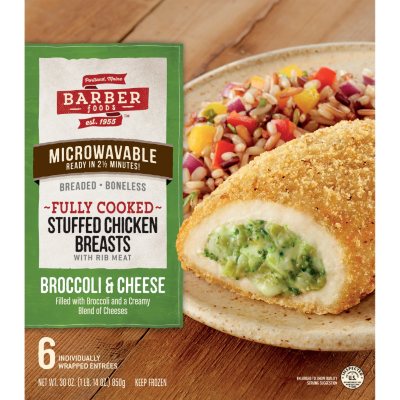 Barber Foods Broccoli and Cheese Stuffed Chicken Breasts, Fully Cooked