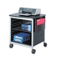 Safco Scoot Desk-Side Printer Stand, Black/Silver