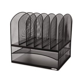 School Smart Mesh Desk Organizer, 12 Trays, Black