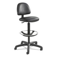 Safco - Precision Extended Height Swivel Stool with Adjustable Footring - Black Vinyl
