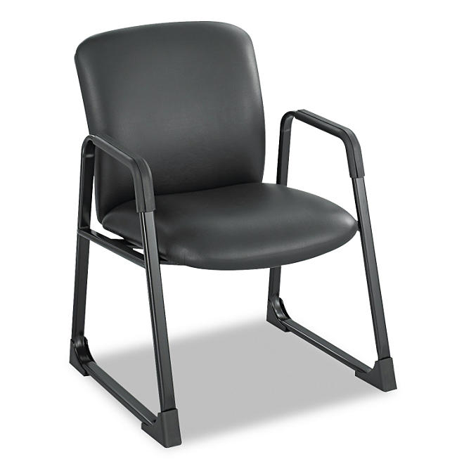 Safco Uber Series Big & Tall Sled Base Guest Chair, Black