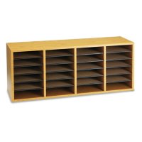 Safco 24-Shelf Adjustable Literature Organizer, Medium Oak