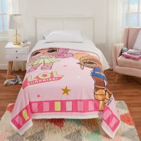 L.O.L. Surprise! Kids Plush and Sherpa Blanket, Twin/Full Size, 70" x 90"
