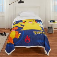 Pokemon Kids Plush and Sherpa Blanket, Twin/Full Size, 70" x 90"