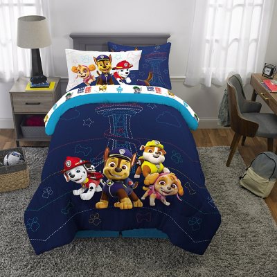 Full Comforter & Sheets Paw Patrol Puppy Girls Nick Jr 5 Piece Kids Bedding 