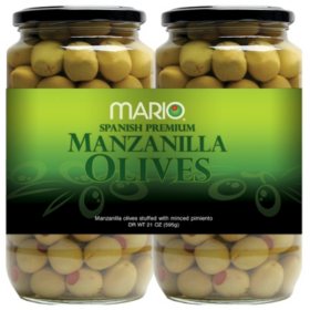 Mario Spanish Premium Manzanilla Olives (21 oz. jars, 2 ct.)
