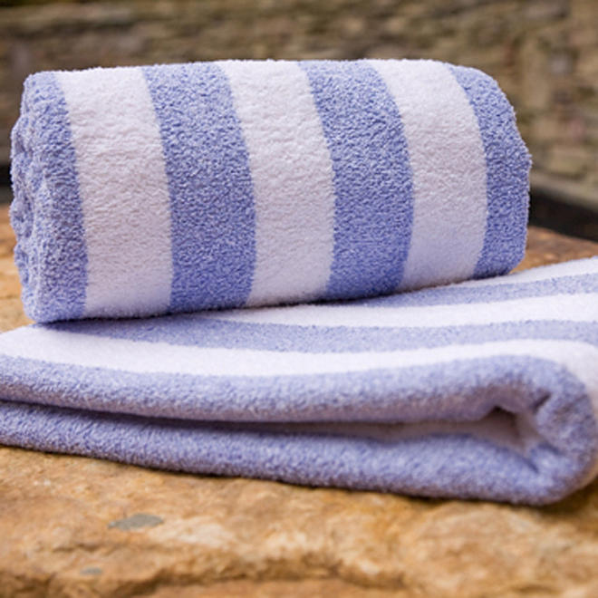 Riegel Cabana Stripe Pool Towel - 6 Pk. - Ocean Blue