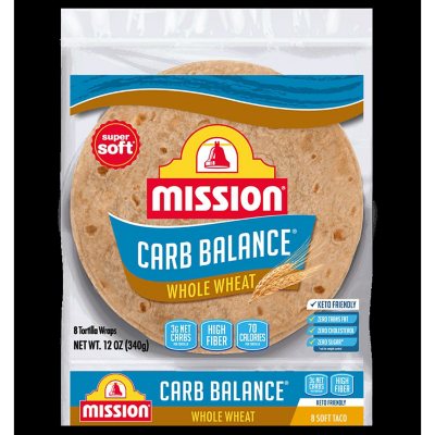 Mission Carb Balance Whole Wheat Soft Taco Tortillas (12oz) Sam's Club