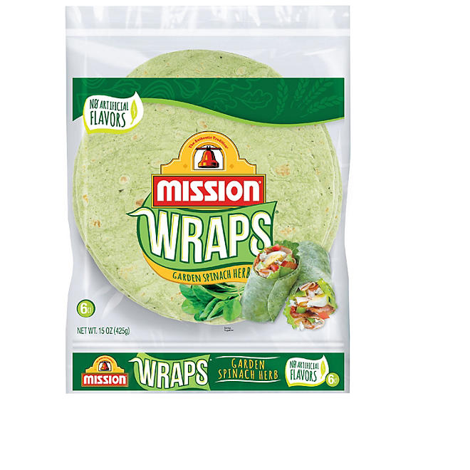 Mission Garden Spinach Herb Wraps (6 ct., 15 oz.)