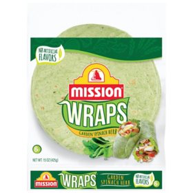 Mission Garden Spinach Herb Wraps (6 ct., 15 oz.)