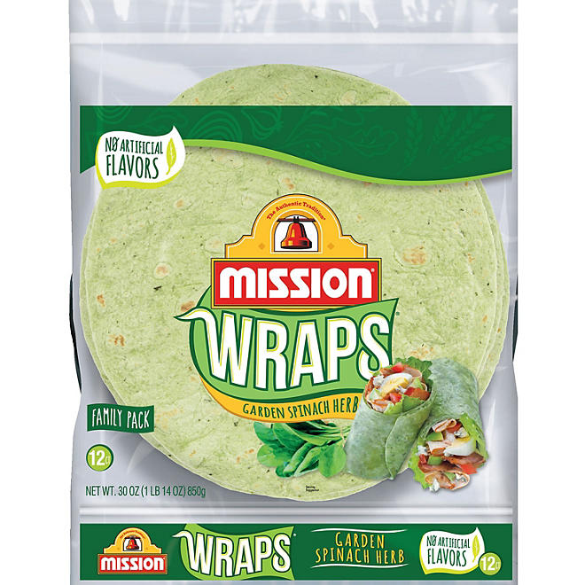Mission Garden Spinach Herb Wraps (12 ct.)