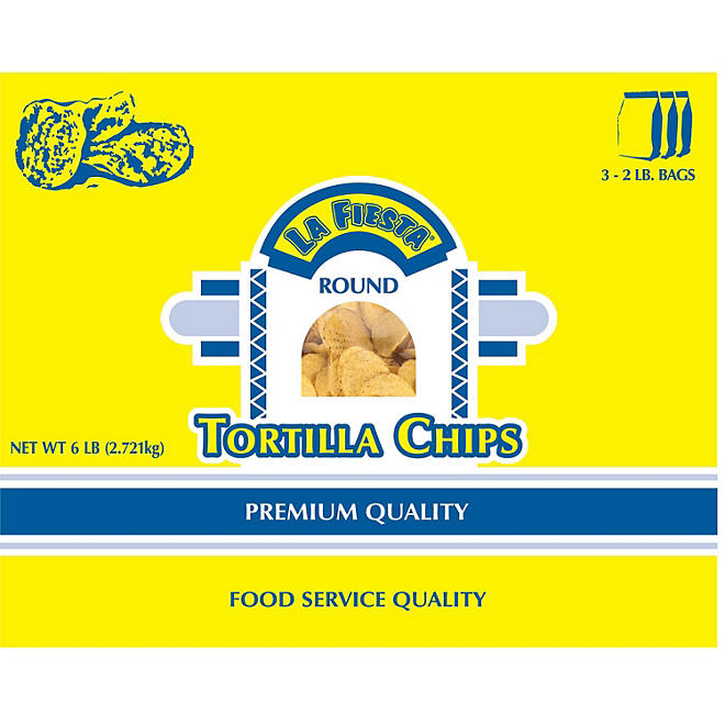La Fiesta White Round Tortilla Chips 2 lb., 3 ct.
