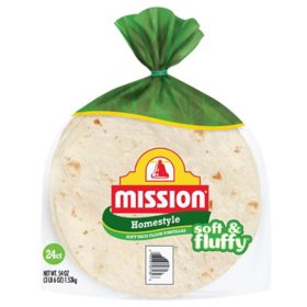 Mission Homestyle Soft Taco Flour Tortillas, 24 ct.