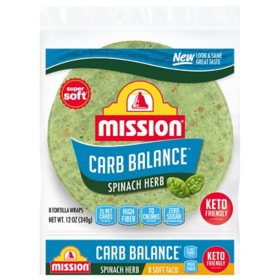 Mission Carb Balance Spinach Herb Tortilla Wraps 12 oz.