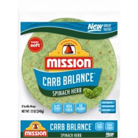Mission Carb Balance Spinach Herb Tortilla Wraps (12 oz.)