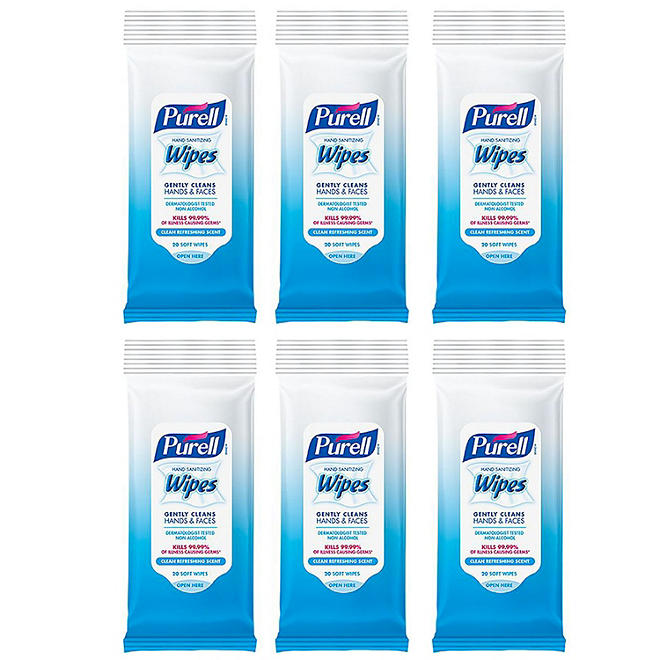PURELL Hand Sanitizing Wipes, Clean Refreshing Scent (20 ct., 6 pk.)