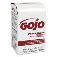 (Pack of 12) GOJO Pink & Klean Skin Cleanser Industrial Hand Soap Refill, Floral Scent, 800mL Refill for GOJO 800 Series Bag-in-Box Dispense- 9128-12