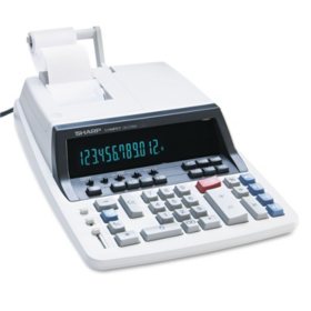 Sharp QS2760H Two-Color Ribbon Printing Calculator, 12-Digit Fluorescent, Black/Red