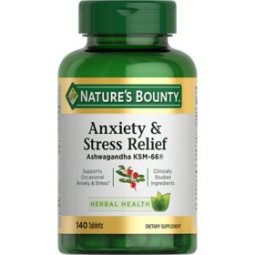 Nature's Bounty Anxiety & Stress Relief Ashwagandha KSM-66 Supplement Tablets 140 ct.