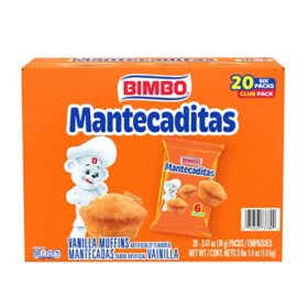 Bimbo Mantecaditas Vanilla Muffins, Bite Size, 20 pk.