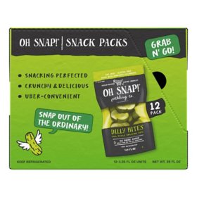 OH SNAP! Dilly Bites Dill Pickle Snack Packs, 3.25 fl. oz., 12 ct.