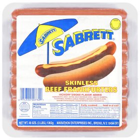 Sabrett Natural Casing Beef Frankfurters, 3 lbs.