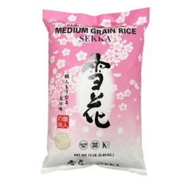 SEKKA Premium Medium Grade White Rice, 15 lb.