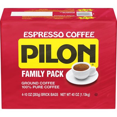 Pilon Espresso 100% Pure Dark Roast Ground Coffee 10 oz