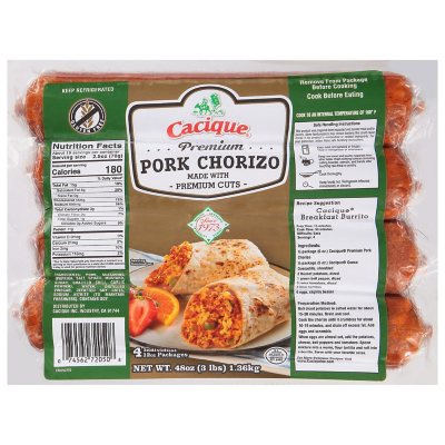Cacique Premium Pork Chorizo Sausage (48 oz., 4 pk.) - Sam's Club