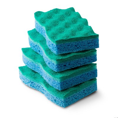 6 Pack All-Purpose Sponges Kitchen, Non Scratch Dish Sponge for Washing Dishes Cleaning Kitchen, Rough Scrubbers Side for Non-Stick Cookware, Soft