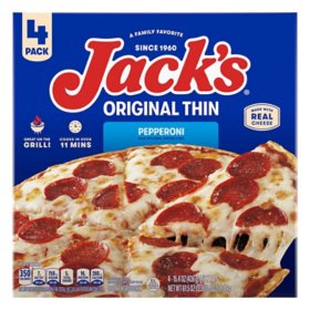 Jack's Original Thin Pepperoni Frozen Pizza 4 pk.