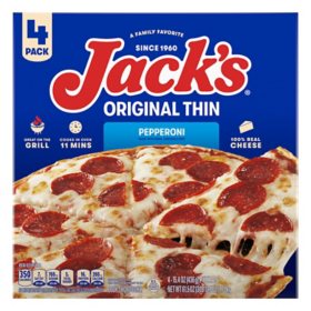 Jack's Original Thin Pepperoni Frozen Pizza 4 pk.