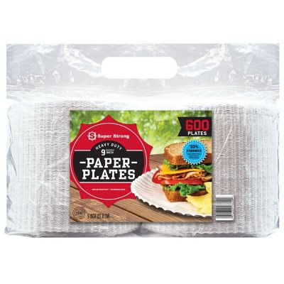 Hygloss White Paper Plates, 9-Inch, 600 count