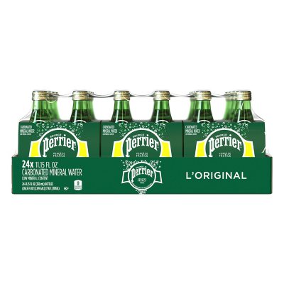 Perrier Carbonated Mineral Water 24/11 oz glass bottles - Beverages2u