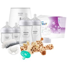 Philips Avent Natural All-In-One Baby Bottle Gift Set with Snuggle Giraffe