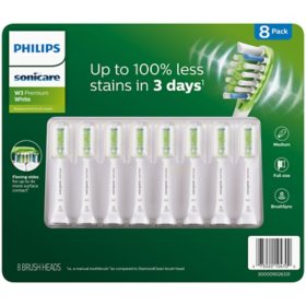 Philips Sonicare W3 Premium White Replacement Brush Heads, 8 pk.