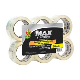 Duck® Max Strength Packaging Tape, 1.88" x 54.6 yd., 6 Pack