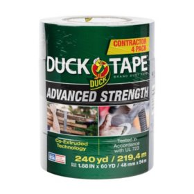 Advanced Strength Duck Tape, Silver, 4 Pack, 1.88 in. x 60 yd.