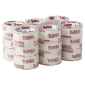 T-REX Packaging Tape, 1.88" x 35 yds, Crystal Clear, 18/Pack