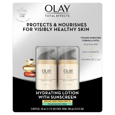 Olay Total Effects Anti-Aging Face Moisturizer with SPF 15, Fragrance-Free  (1.7 fl. oz., 2pk.) - Sam's Club