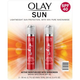 Olay Regenerist Whip Face Moisturizer with Sunscreen SPF 40 (1.7 fl. oz., 2 pk.)