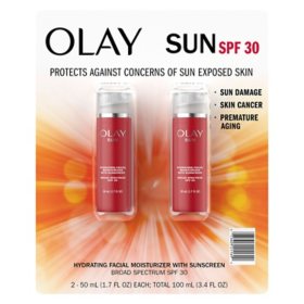 Olay Sun Hydrating 3-in-1 Facial Moisturizer with SPF 30, 1.7 oz., 2 pk.