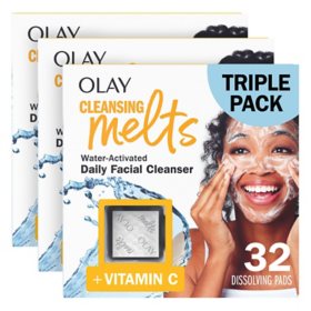 Olay Cleansing Melts Facial Cleanser + Vitamin C, 32 ct., 3 pk.