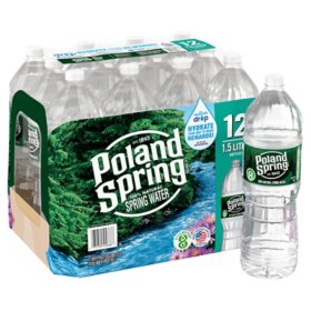 Poland Spring 100% Natural Spring Water 1.5L, 12 pk.