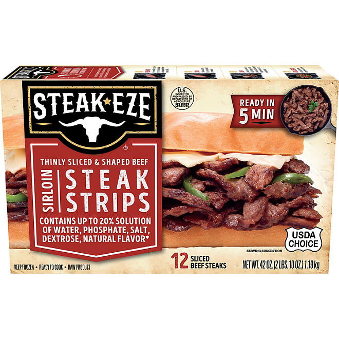Steak-EZE Sirloin Steak Strips, Frozen (42 oz.)