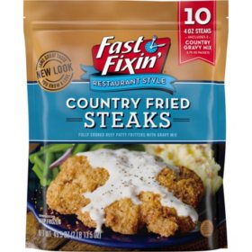 Fast Fixin'® Restaurant Style Country Fried Steaks with Gravy Mix, Frozen 45.5 oz, 10 ct.