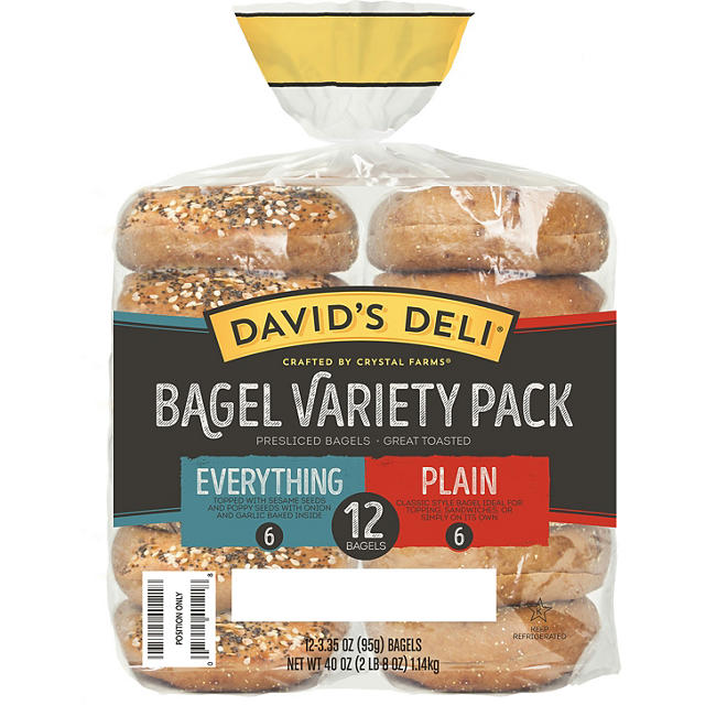 David's Deli Plain and Everything Bagels Variety Pack (12 ct.)