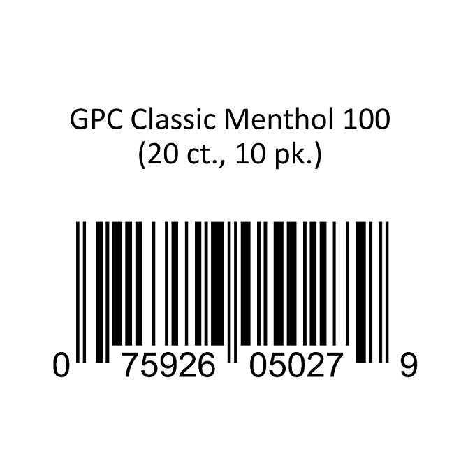 GPC Classic Menthol 100 (20 ct., 10 pk.)