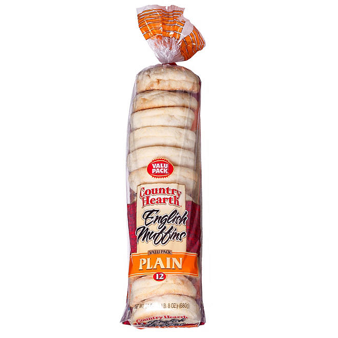 Country Hearth Tube Plain Muffins 12 ct., 24 oz.